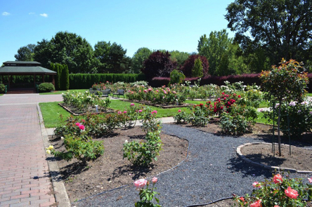 Rose garden with rentable pavilion Rose garden with rentable pavilion